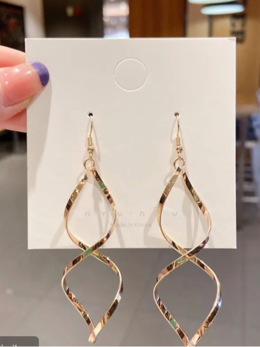 Gold Twisted Drop Earrings - Elegant Women Jewelry